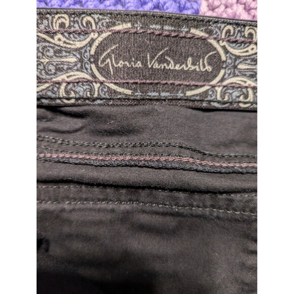 Gloria Vanderbilt Black Cargo Capri Pants Size 8 Stretch Mid Rise Crop Utility - Picture 9 of 12